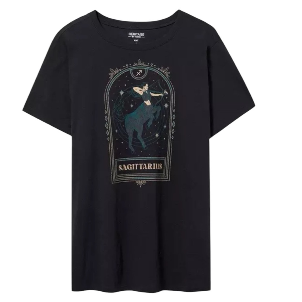 Torrid Sagittarius Classic Fit Heritage Jersey Crew Tee Size 1